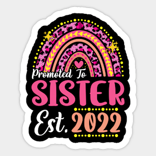 Promoted to Sister Est.2022 Rainbow Sister to Be New Sister Sticker